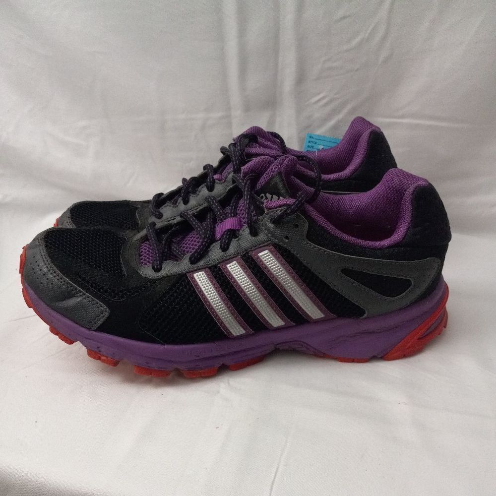 Adidas Duramo 5 TR Trail Running Shoes Sneaker Mesh Lace Up Black Purple Women 9
